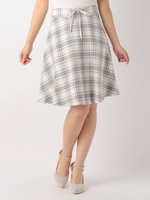 チェックサーキュラースカート/ピンクベージュ