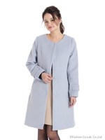 ノーカラーコート/ピンク