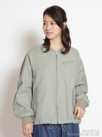 ボヘミアンフラワープリント裏地ブルゾン/ベージュ