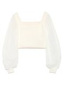 ボリュームスリーブトップス/WHT