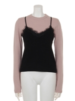 レース付キャミコンビTOP/WHT