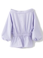 オフショルシャツカラーブラウス/ホワイト