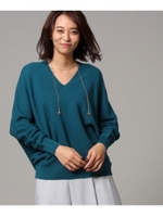 [L]ガータードルマンニット/ネイビー(094)