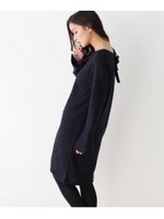 ベロアリボンツイードワンピース/ネイビー(093)