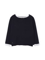 ◆大きいサイズ◆ミックスニットプルオーバー/ラベンダー(090)