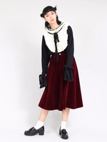 PUNYUS/ベロアミモレスカート