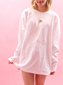 WC/フード刺繍ロングTシャツ