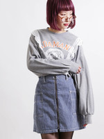 WEGO/フロントジップ台形ミニスカート