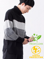 WEGO/メランジボーダータートルニット