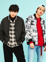 WEGO/リバーシブル総柄プリントMA-1