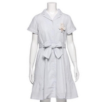 【50%OFF】バッジつきストライプ柄シャツワンピース