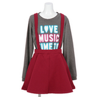 【50%OFF】取り外しサスペ付きサーキュラースカート