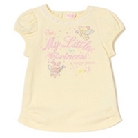 【50%OFF】妖精アップリケつきロゴプリント入りパフスリーブTシャツ