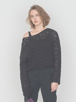 【emmi atelier】パターンリラックスニットプル/WHT