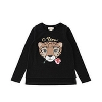 【50%OFF】【ガールズ向け】ヒョウモチーフ裾フリル付き長袖Tシャツ