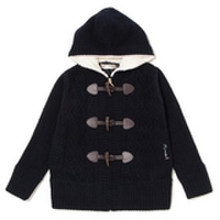 【50%OFF】【キッズサイズ向け】トグルボタンつきモールニットジップアップジャケット
