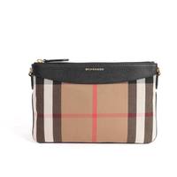 【新品】 チェック2WAY クラッチバッグ ショルダーストラップ バーバリー y-000603 BURBERRY ベージュ系×ブラック系 レディース