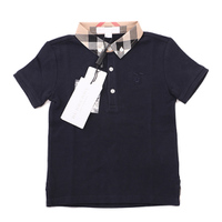 【新品】 チェック衿ポロシャツ 2Y バーバリー 45375 BURBERRY ネイビー系 ボーイズ
