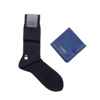 【新品】 ハンカチ　ソックスセット 25〜26 バーバリー 66072 BURBERRY ネイビー メンズ