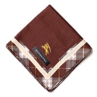 【新品】 ハンカチ　フチチェック  バーバリーロンドン 68760 BURBERRY LONDON ブラウン レディース