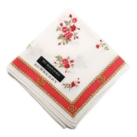 【新品】 ハンカチ　花柄  バーバリーロンドン 69003 BURBERRY LONDON ホワイト レディース