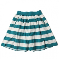 【新品】 ボーダースカート 38 バーバリーブルーレーベル 54920 BURBERRY BLUE LABEL ホワイト系×グリーン系 レディース