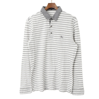 【新品】 ボーダーポロシャツ L バーバリーロンドン 46460 BURBERRY LONDON グレー系×ホワイト系 メンズ