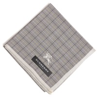 【新品】 薄手 ハンカチ ブロックチェック  バーバリー 72248 BURBERRY グレー メンズ
