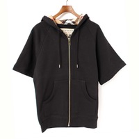 【新品】 半袖 ジップアップパーカー サイズS S バーバリーロンドン y-001342 BURBERRY LONDON ブラック メンズ