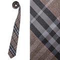 【新品】バーバリー ロンドン　チェックネクタイ ブラウン×ブルー系 y-000332 メンズ 胸元にアクセントを