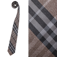 【新品】バーバリー ロンドン　チェックネクタイ ブラウン×ブルー系 y-000332 メンズ 胸元にアクセントを