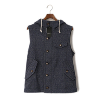 【新品】フード付きベスト M バーバリーブラックレーベル 47873 BURBERRY BLACK LABEL ブルー系 メンズ