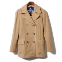 ウールショートPコート 38 バーバリーブルーレーベル 72413 BURBERRY BLUE LABEL ベージュ レディース