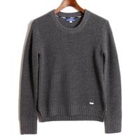 クルーネックニットセーター 38 バーバリーブルーレーベル 68058 BURBERRY BLUE LABEL グレー レディース