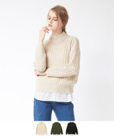 シャツ切替タンクトップ&ボトルネックニット