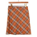 ジップポケットチェックスカート 38 バーバリーブルーレーベル 72513 BURBERRY BLUE LABEL ブラウン レディース