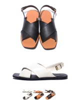 スクエアトゥクロスコンフォートサンダル