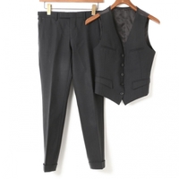 ストライプ　ベスト　スラックス　セットアップ 30R バーバリーブラックレーベル 01000206 BURBERRY BLACK LABEL ブラック メンズ