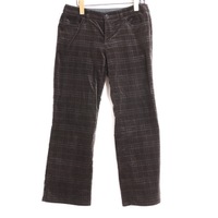 ストレートベロアチェックパンツ 40 バーバリーロンドン 75198 BURBERRY LONDON ブラック レディース