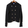 ダブルブレストハイネックニットブルゾン 38 バーバリーブルーレーベル 75260 BURBERRY BLUE LABEL ブラック レディース
