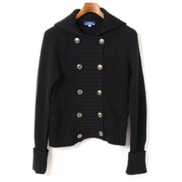 ダブルブレストハイネックニットブルゾン 38 バーバリーブルーレーベル 75260 BURBERRY BLUE LABEL ブラック レディース