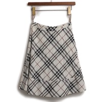 チェック　スカート 36 バーバリーブルーレーベル 74584 BURBERRY BLUE LABEL ホワイト レディース