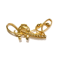 バーバリーズ ブローチ ゴールド系 レディース 流線デザインが美しい 28694