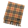 バーバリーズ ラムウール使用 英国チェック柄 マフラー 30040 ブラウン＆レッド系 メンズ レディース 定番
