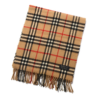 バーバリーズ ラムウール使用 英国チェック柄 マフラー 30040 ブラウン＆レッド系 メンズ レディース 定番