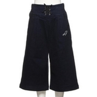 【50%OFF】パウダーデニム裏起毛レースアップワイドパンツ