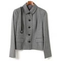 パテントベルト付ボタンアップジャケット 40 バーバリーロンドン 01000277 BURBERRY LONDON グレー レディース