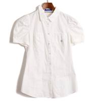 パフスリーブ半袖ブラウス 36 バーバリーブルーレーベル 68053 BURBERRY BLUE LABEL ホワイト レディース