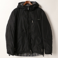 フード付き　ダウンジャケット M バーバリーブラックレーベル br01001040 BURBERRY BLACK LABEL ブラック メンズ