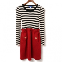 ブルーレーベル クレストブリッジ ボーダー切り替え　ワンピース 38 br01000910 BLUE LABEL CRESTBRIDGE レッド レディース